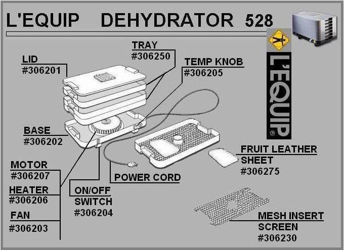 L'equip Parts | Magic II Dehydrator Parts | Magic 2 Dehydrator